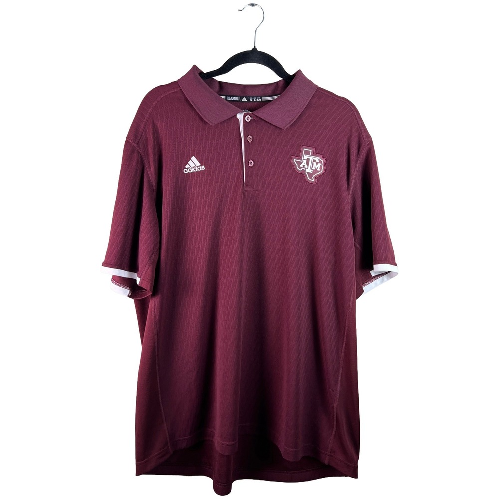 Adidas Texas A&M Aggies Climalite Polo Shirt Mens XL Maroon Sideline NCAA